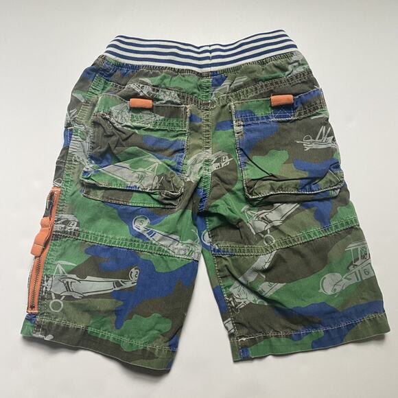 Mini Boden Green & Blue Plane Camo Shorts - Picture 2 of 2